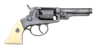 Rare Cased Josiah Ells Third Model Double Action Percussion Pocket Revolver - 2