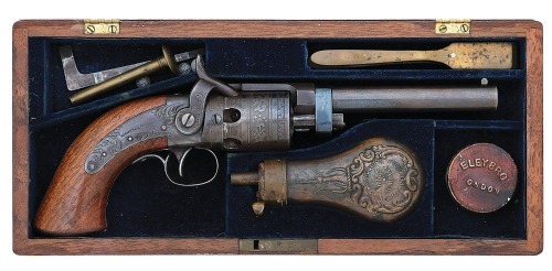 Fine Cased Massachusetts Arms Co. Wesson & Leavitt Belt Model Percussion Revolver