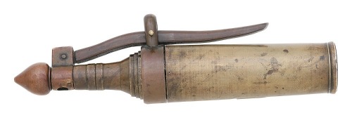 Interesting Unmarked Brass Seven-Barrel Pill Lock Hand Cannon