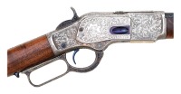 Lovely Custom Engraved Winchester Model 1873 Saddle Ring Carbine - 4