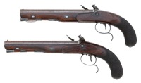 Very Fine Cased Pair Of British Silver-Mounted Flintlock Officers Pistols by Gulley - 2