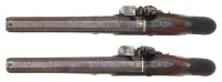 Very Fine Cased Pair Of British Silver-Mounted Flintlock Officers Pistols by Gulley - 4