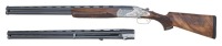 Fine Angelo Bee-Engraved & Gold Inlaid Krieghoff Model 32 Over Under Shotgun Two Barrel Set - 2