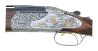 Fine Angelo Bee-Engraved & Gold Inlaid Krieghoff Model 32 Over Under Shotgun Two Barrel Set - 4