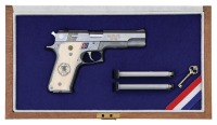 Beautiful Cased & Factory Master Engraved Smith & Wesson Model 645 Prototype Pistol Made To Promote The 1984 Olympic Shooting Team