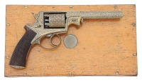 Stunning Gold Damascened & Cased London Armoury Co. Beaumont-Adams Patent Double Action Percussion Revolver - 2