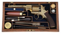 Stunning Gold Damascened & Cased London Armoury Co. Beaumont-Adams Patent Double Action Percussion Revolver