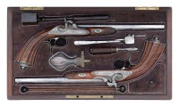 Attractive Cased Pair Of Lepage Percussion Target Pistols