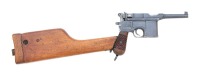 German Mauser C96 1920 Rework Red Nine Semi-Auto Pistol with Matching Stock