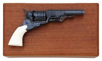 Beautiful Engraved & Silver Banded Reproduction Colt Paterson Percussion Revolver - 2