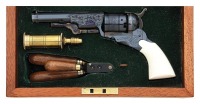 Beautiful Engraved & Silver Banded Reproduction Colt Paterson Percussion Revolver