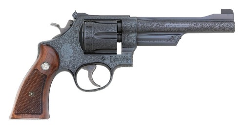 Fabulous Denise Thirion Engraved Smith & Wesson Model 27-2 Double Action Revolver
