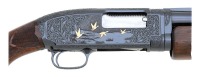 Handsome Engraved and Gold Inlaid Winchester Model 12 Slide Action Shotgun - 2