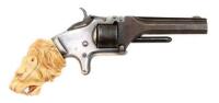 Smith & Wesson No. 1 Second Issue Revolver with Wonderful Carved Ivory Lion's Head Grip