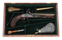 Cased W&G Chance Flintlock Pistol