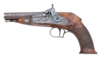Fine London Percussion Double Barrel Coat Pistol by Mortimer