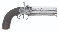 Scottish Over Under Percussion Pistol by Alexander Thomson Of Edinburgh