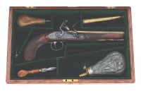 Cased W&G Chance Flintlock Pistol