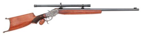 Stevens No. 49 Schuetzen Rifle with Malcolm Telescopic Sight