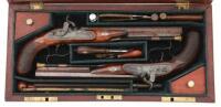 Very Fine Cased Pair of British Percussion Target Pistols by Bond Belonging to J.J. Schermerhorn