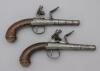 Pair of British Screw Barrel Center Hammer Muff Pistols by Adams - 4