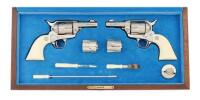 Excellent Cased Consecutive Pair of Factory Engraved Colt Third Generation Sheriff's Model Revolvers