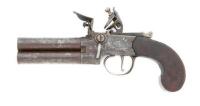 British Tap Action Over Under Flintlock Pocket Pistol by Twigg & Bass