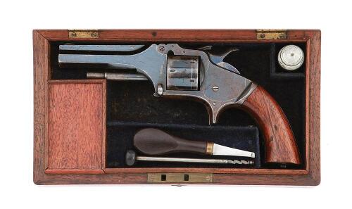 Cased British Smith & Wesson Style Pocket Revolver with Holland Retailer Markings