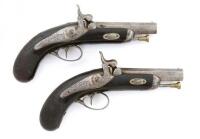 Unmarked Pair of European Percussion Pocket Pistols