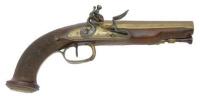 Unmarked European Brass Barrel Flintlock Coat Pistol