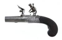 British Center Hammer Flintlock Screw Barrel Pocket Pistol by Thomas