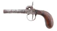 Belgian Double Barrel Center Hammer Pistol