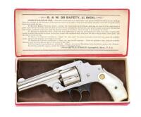 Excellent Smith & Wesson 38 Safety Hammerless Third Model Revolver with Box