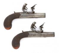 Pair of British Flintlock Muff Pistols by Howe