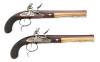 Excellent Pair of Wogdon Hamilton-Burr Flintlock Dueling Pistols by Uberti