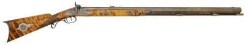 Fabulous American Percussion Plains Rifle by Samuel Hawken of St. Louis