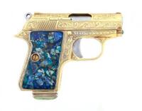 Elaborate Gold-Washed & Engraved Astra Model 2000 Cub Semi-Auto Pistol