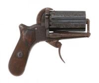 Belgian Double Action Pinfire Pepperbox Pistol by Fraikin