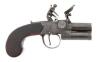 British Tap Action Double Barrel Flintlock Pocket Pistol by Smith - 2