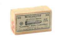 Collectible Sealed Box of Winchester 22 LR Lesmok cartridges