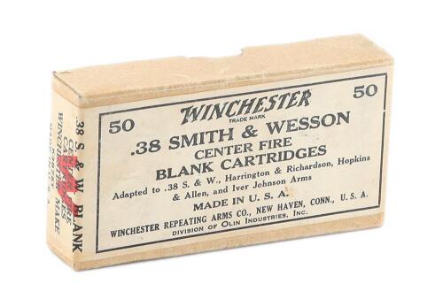 Collectible Sealed Box of Winchester 38 S&W Blank Cartridges