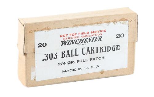 Interesting Sealed Box of Rejected Winchester 303 Ball Cartridges