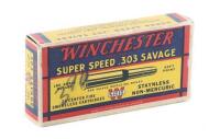 Collectible Box of Winchester Super Speed 303 Savage Cartridges