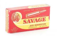 Collectible Box of Savage 222 Remington Cartridges