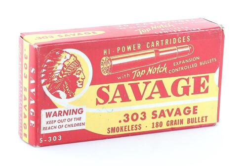 Collectible Box of Savage 303 Savage Cartridges