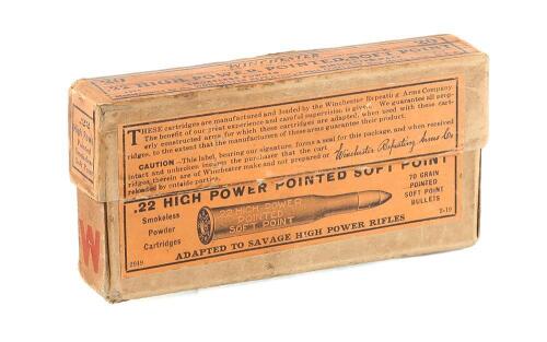 Collectible Box of Winchester 22 High Power Ammunition