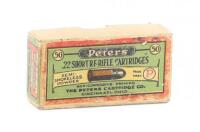 Collectible Sealed Box of Peters 22 Short Cartridges