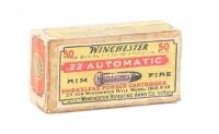 Collectible Box of Winchester 22 Automatic Cartridges