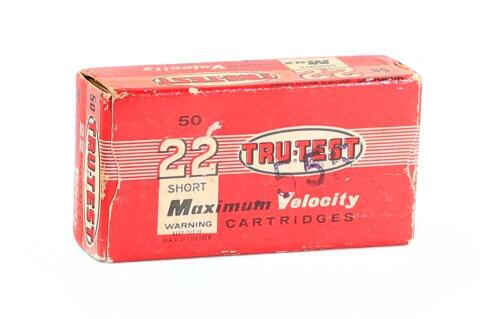 Collectible Box of Tru-Test 22 Short Cartridges