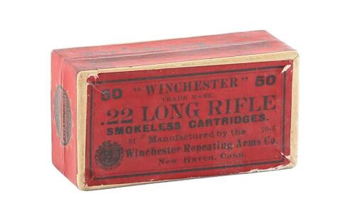 Collectible Sealed Box of Winchester 22 LR Smokeless Cartridges